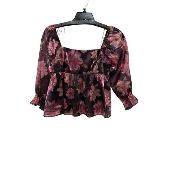 Thirty Thirty Tops - Thirty Thirty Floral Flowy Long Sleeve Top Blouse Size L